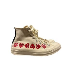 Converse CDG Play Womens 8 Chuck Taylor All Star High Top‎ Heart Logo White